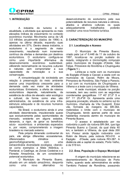 Potencialidade Ecotur&iacute;stica do munic&iacute;pio de Pimenta Bueno