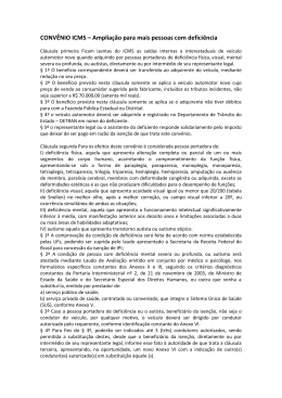 CONV&Ecirc;NIO ICMS &ndash; Amplia&ccedil;&atilde;o para mais pessoas com defici&ecirc;ncia