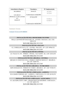 Autoridade de Registro Vinculada a PC Implementada Instala&ccedil;&otilde;es