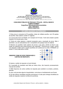 Prova Objetiva - Bibliotec&aacute;rio-Documentalista