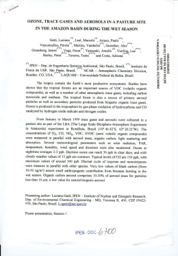 ozone, trace gases and aerosols in a pasture site in the amazon