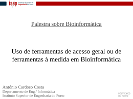 Palestra sobre Bioinformática - Departamento de Engenharia