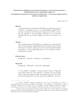 posi&ccedil;&atilde;o de rui barbosa no mundo da filosofia
