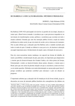 rui barbosa e a educação brasileira - Programa de Pós