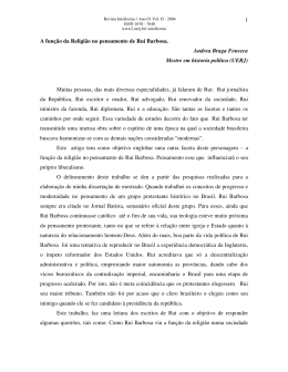 A fun&ccedil;&atilde;o da Religi&atilde;o no pensamento de Rui Barbosa