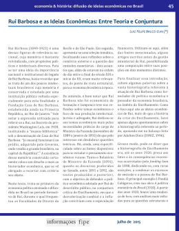Rui Barbosa e as Ideias Econ&ocirc;micas: Entre Teoria e Conjuntura