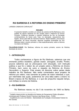 RUI BARBOSA E A REFORMA DO ENSINO PRIM&Aacute;RIO*