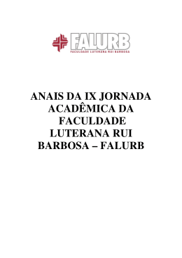 ANAIS DA IX JORNADA ACAD&Ecirc;MICA DA FACULDADE