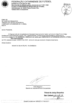 Proc. 203-14 &ndash; Rui Barbosa x Herc&iacute;lio Luz &ndash; Infantil Litoral