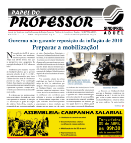 Abril de 2011 - Sindicato dos Professores do Ensino Superior