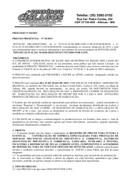 edital preg&atilde;o 02/2015 - m&atilde;o de obra mec&acirc;nica e pe&ccedil;as