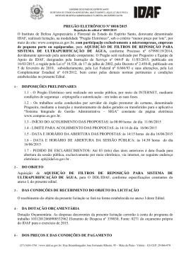 PREG&Atilde;O ELETR&Ocirc;NICO N&ordm; 0010/2015 O Instituto de Defesa
