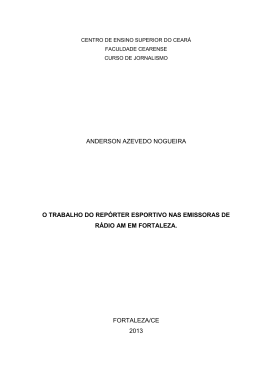 anderson azevedo nogueira o trabalho do rep&oacute;rter esportivo nas