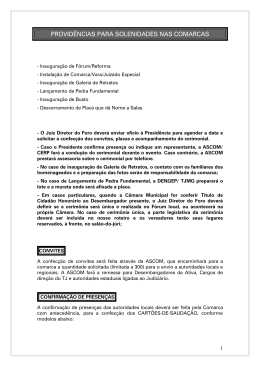 PROVID&Ecirc;NCIAS PARA SOLENIDADES NAS COMARCAS