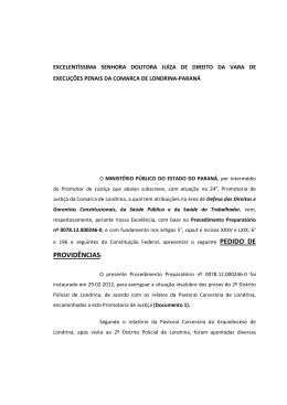 PROVID&Ecirc;NCIAS: - Minist&eacute;rio P&uacute;blico do Paran&aacute;