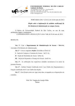 PORTARIA GR nº 213/13, de 14 de maio de 2013 O Reitor da