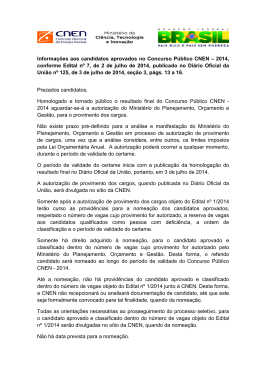 2014, conforme Edital n&ordm; 7, de 2 de