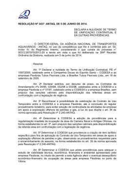 resolução nº 3437 -antaq, de 5 de junho de 2014. declara a