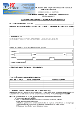 1 SOLICITA&Ccedil;&Atilde;O PARA VISITA T&Eacute;CNICA (MICRO-EST&Aacute;GIO)