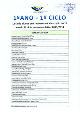 (Lista de inscri\347\365es no 1\272 ano)