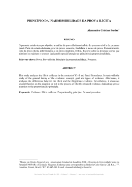 PRINC&Iacute;PIO DA INADMISSIBILIDADE DA PROVA IL&Iacute;CITA