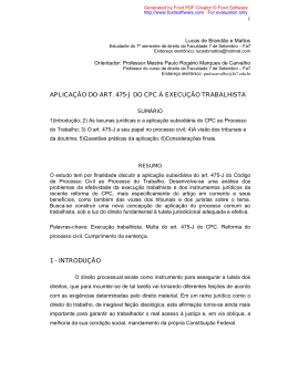 aplica&ccedil;&atilde;o do art. 475-j do cpc &agrave; execu&ccedil;&atilde;o trabalhista 1