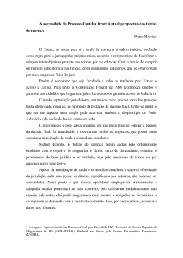 A necessidade do Processo Cautelar frente &agrave; atual perspectiva das