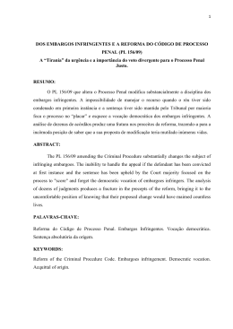 dos embargos infringentes e a reforma do c&oacute;digo de processo penal