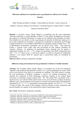 Diferentes ambientes de semeadura para a germina&ccedil;&atilde;o de