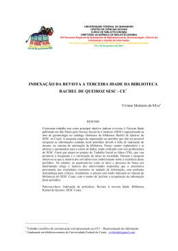 indexa&ccedil;&atilde;o da revista a terceira idade da biblioteca rachel de