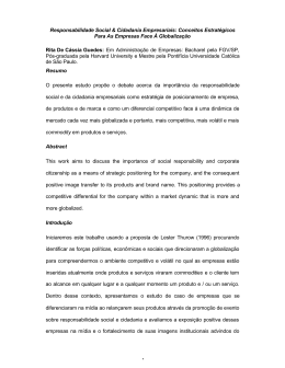 Responsabilidade Social & Cidadania Empresariais