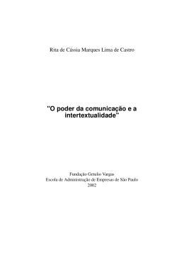 "O poder da comunica&ccedil;&atilde;o e a intertextualidade" - BOCC