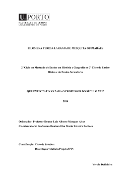 &ldquo;Que expectativas para o Professor do s&eacute;culo XXI?&rdquo;