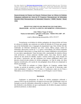 Desenvolvimento de Projetos em Parceria Professor
