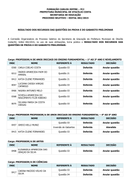 Recursos de prova e gabarito