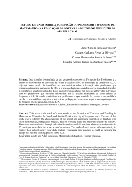ESTUDO DE CASO SOBRE A FORMA&Ccedil;&Atilde;O DO PROFESSOR