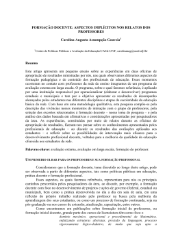 formação docente aspectos implícitos nos relatos dos professores