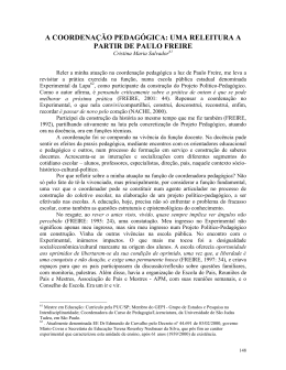 a coordenação pedagógica: uma releitura a partir de paulo freire