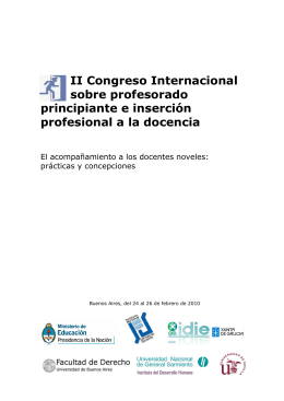 II Congreso Internacional sobre profesorado principiante e insercin