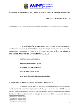 &iacute;ntegra da a&ccedil;&atilde;o de improbidade. - MPF-BA