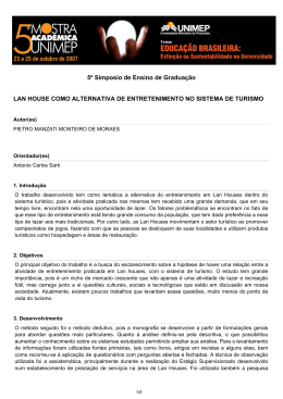 lan house como alternativa de entretenimento no sistema