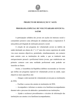 PROJECTO DE RESOLUÇÃO N.º 163/IX PROGRAMA ESPECIAL