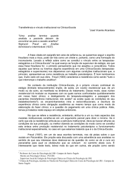 José Alcantara - Transferência e vínculo institucional na Clínica