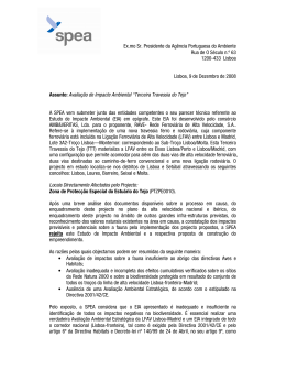 Parecer sobre a Terceira Travessia do Tejo", 9 dezembro 2008