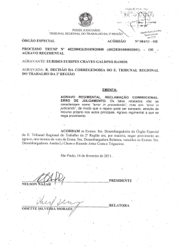 Ac. 004/11-OE - Tribunal Regional do Trabalho da 2&ordf; Regi&atilde;o SP