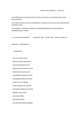 18/06/2015 &agrave;s 09:55:30 - Pagamento Bolsa Fam&iacute;lia