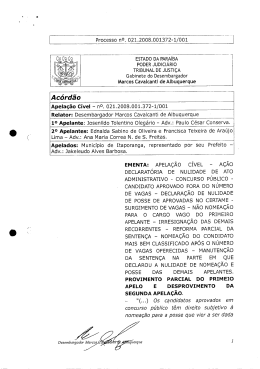 Ac&oacute;rd&atilde;o - Tribunal de Justi&ccedil;a da Para&iacute;ba