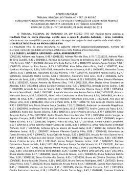 Resultado final na prova discursiva, exceto para o