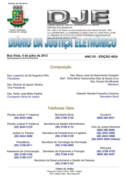 DJe - Di&aacute;rio da Justi&ccedil;a Eletr&ocirc;nico - TJRR