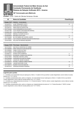 Sistema de Sele&ccedil;&atilde;o Unificado 2013 - Inverno